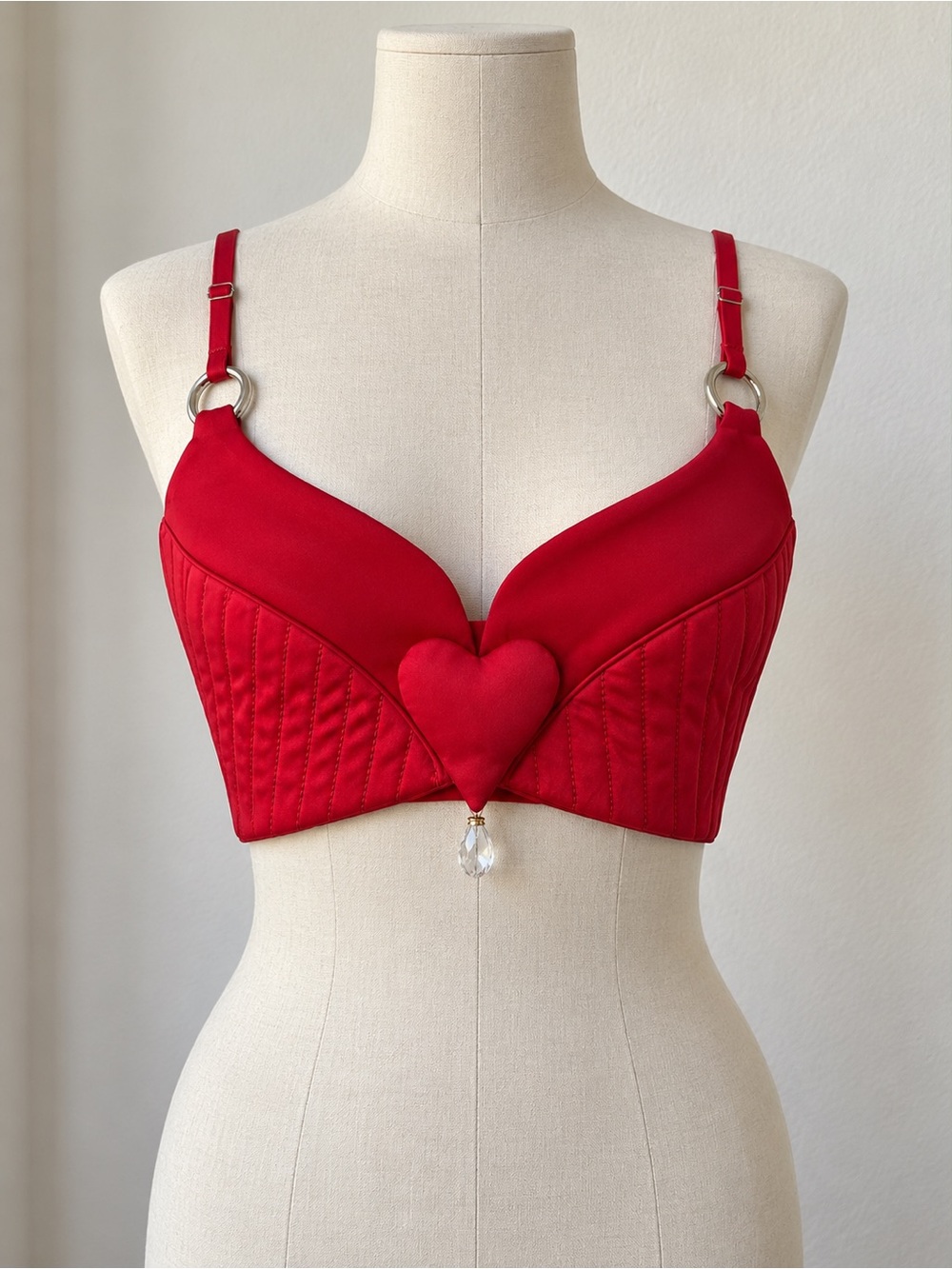 MISENSCÈNE Red Satin Corset Crop Top
 Red Satin Corset Crop Top